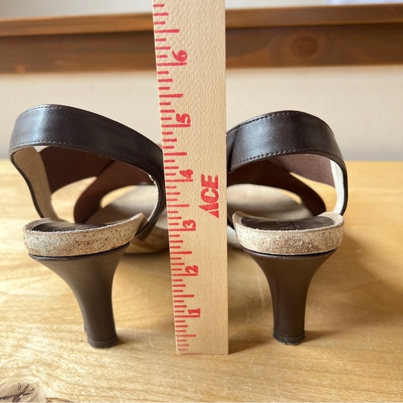 ANYI LU SLINGBACK SANDAL PUMP 8 STRAPPY BRONZE COPPER SLIP ON ELEGANT HEEL CHIC - Picture 7 of 10